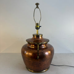 Chapman 1986 Hammered Copper Lamp Base w/ Brass Accents, Shade not included, Sku 033988