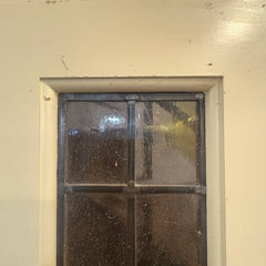 Set of Vintage Double Entry Doors with Leaded Glass & Brass Filagree Knob Plates, Sku 032990