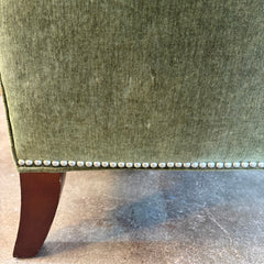 Sherril Moss Green Velvet Armchair w/ Nailhead Detail, Sku 033781