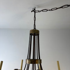 Chandelier, Eight-Arm, Mixed Metal Finish, Mottled Patina, Sku: 033331
