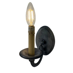 East Bay Sculpture and Lighting Company, Single Arm Wall Sconce with Oval Backplate, Silver Tone, Sku: 033344