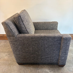 Essentials by Century Charcoal Tweed Armchair w/ Notched Style Track Arm & Bottom Trim, Sku 033784