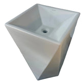 Swiss Madison 8-Sided Modern Pedestal Sink, White, Sku 033364