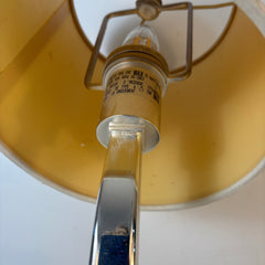 Nickel and Mirror Wall Sconce with Linen Shade, Sku 033535