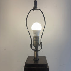 BZ Visual Comfort Square Brushed Steel Table Lamp
