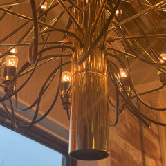 NYC "Flos 2097" Chandelier, Polished Brass, Fifty Light, Sku: 033574