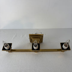 Vanity Light, Square Design, Three Socket, Brass, Sku: 033349