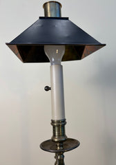 Chapman Floor Lamp, 1975, Candlestick Style, Square Black Shade, Adjustable, Sku 034074