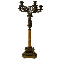 Candleholder, Antique, 6 Arm Tapered, Metal and Stone, Ornate, Sku: 033333