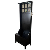 Hall Tree, Wood, Black Finish, Sku: 033314