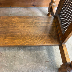 Stickley Bros. Co. Quarter Sawn Oak Antique Barley Twist & Cane Library Table/ Writing Desk, Sku 033771