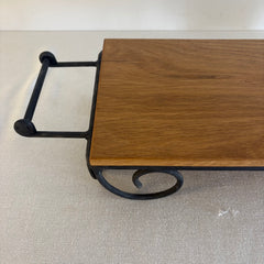 Wrought Iron & Wood Tray, Sku 033739