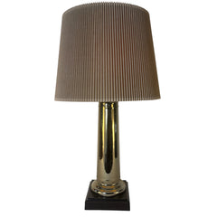Gold Glass Column Shaped Lamp Base with Square Base, Sku: 033458