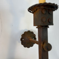 Double Arm Wall Sconce, Acanthas Leaf Motif, Intended Rust Patina, Material: Steel, Sku: 033340