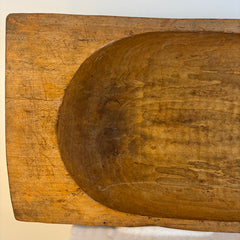 Antique Wood Dough Trough with Paddle Like Handles Handcrafted, Sku 033909