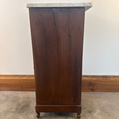 Antique Side Table Cabinet with White Marble Top, Sku: 033491