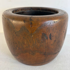 Turned Wood & Copper Charcoal Heater/Hibachi, Sku 034015
