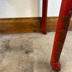 Vintage Japanese Carved Wood and Lacquer Finish Table or Desk, Hand Painted Dragon Motif, Meiji Period, Sku 033519