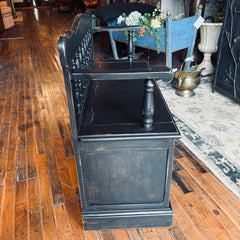 Athens Table Co. Colonial Style Oak Storage Bench, Distressed Finish, Sku: 033746
