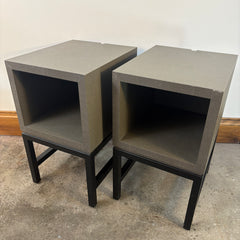 Set of Wood Bench & Two Side Tables With Shelf, Gray Green, Sku: 033385