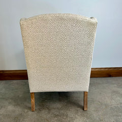 Ethan Allen Slope Arm Upholstered Chair, Ivory