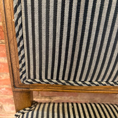 Set of 6 Dining Chairs, Wood, Striped Upholstery, Sku: 033389