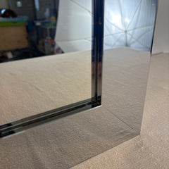 Chrome and Mirror Medicine Cabinet, Hinged Right, Glass Shelves, Sku: 033697