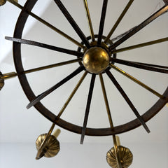 Chandelier, Eight-Arm, Mixed Metal Finish, Mottled Patina, Sku: 033331