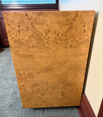 Fine Arts Furniture Co. Burled Wood Credenza, 3 Monolithic Doors, Drawers, Open Storage, Sku 034057