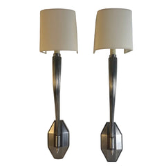 Chapman and Meyers Silver Tone Wall Sconce with Paper Shade, Sku 033879