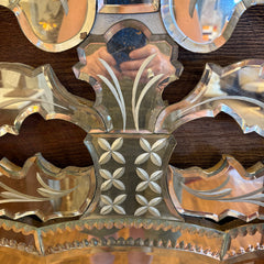 Venetian Style Mirror Styled with Scrolls and Dot Motif, Sku 033894