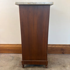 Antique Side Table Cabinet with White Marble Top, Sku: 033491