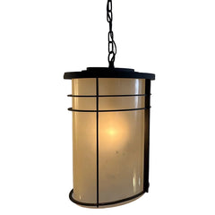 Exterior Pendant with Bronze Finish and Sand Colored Glass, 033898