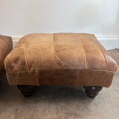 Unique Patchwork Leather Ottoman, Sku 033847