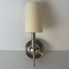 Currey and Company Silver Tone Wall Sconce with Ivory Paper Shade, Sku 033328