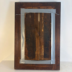 Flame Mahogany Wood Beveled Edge Mirror, Vintage, Rectangle, Sku 034030