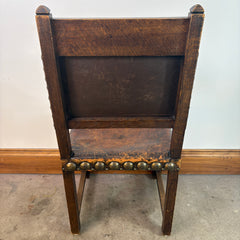 Set Eight of Oak & Leather Dining Chairs, Rustic, Sku: 033087