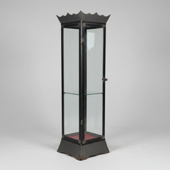 Curio Cabinet, Welded Steel & Glass, Crown Detail, sku: 033406