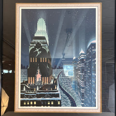 Original Framed Serigraph by Robert Hoppe, "Rooftop", Sku 033753