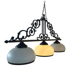 Large Three Globe Patina Island Hanging Light, Sku:033605