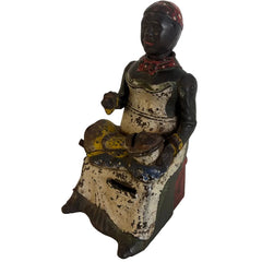 Antique Cast Iron Non-Functioning Mechanical Bank w/ Mama and Baby, Sku 033823