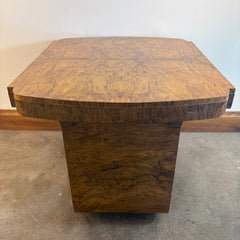 1920's Art Deco Book Matched Burl Maple Entry Table, Sku 033714