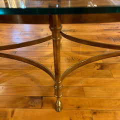La Barge Coffee Table, Brass, Oval, Glass, Sku: S32148