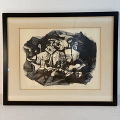 Original Lithograph "La Cava" Signed, Artist Claude Ronald Bentley, Limited Edition 1/12, Sku 033792