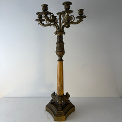 Candleholder, Antique, 6 Arm Tapered, Metal and Stone, Ornate, Sku: 033333