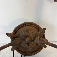 Double Arm Wall Sconce, Acanthas Leaf Motif, Intended Rust Patina, Material: Steel, Sku: 033340