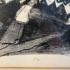 Original Lithograph "La Cava" Signed, Artist Claude Ronald Bentley, Limited Edition 1/12, Sku 033792