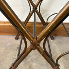 Pair of Metal & Leather Barstools, Spanish Influence, Sku 033378