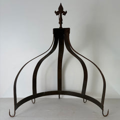 Demi-lune Iron Pot Rack with 5 hooks, Sku 033050