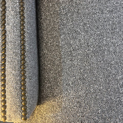 Lillian August Medium Gray Tweed Sofa w/ Wing Style Arms & Nailhead Trim, Sku 033785